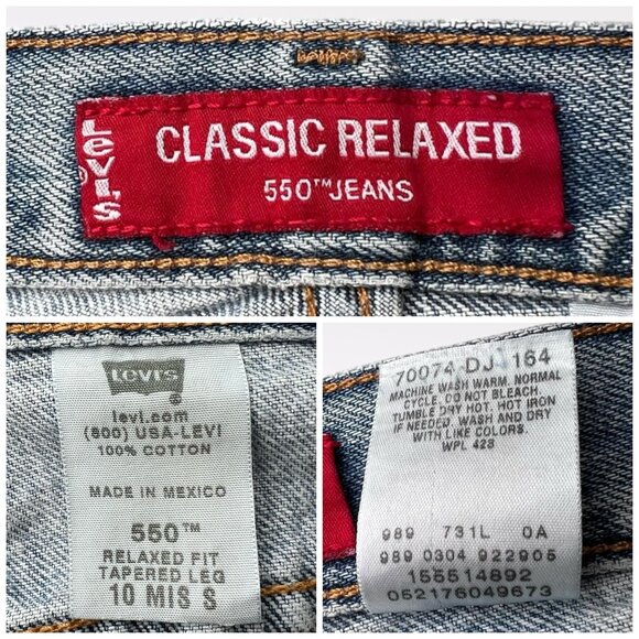 Vintage Levi’s 550 Relaxed Fit Jeans Tapered Leg Denim Light Wash Size 10 Short - Picture 3 of 8